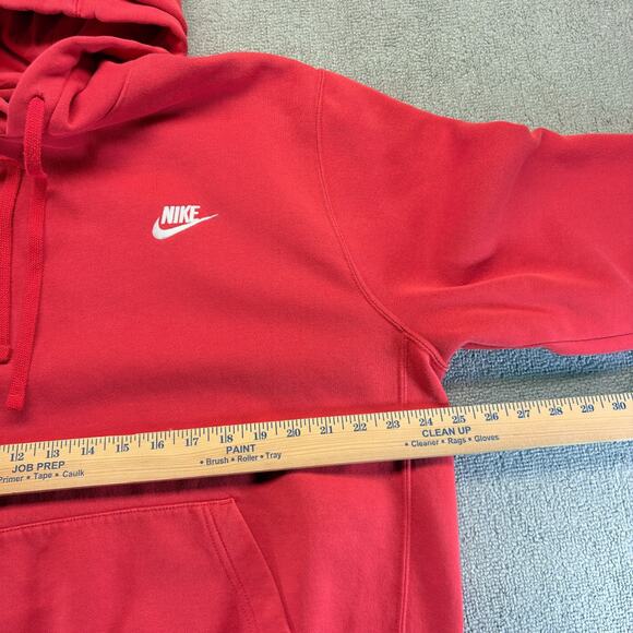 Nike Hoodie Men's Large Red Fleece Pullover University Drawstring Pockets Sports - Picture 6 of 8